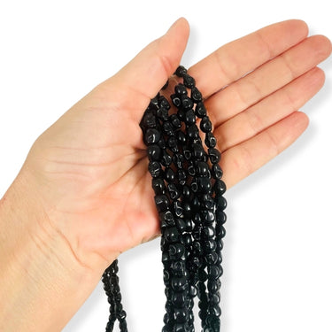 Dødningehoved perler, ca. 8 mm - Hel streng