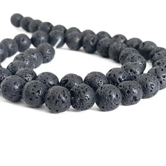 8 mm Lava perler - Hel streng