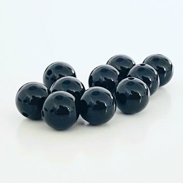 Sort onyx perler 8mm - Hel streng