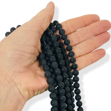 8 mm MAT sort onyx - Hel streng