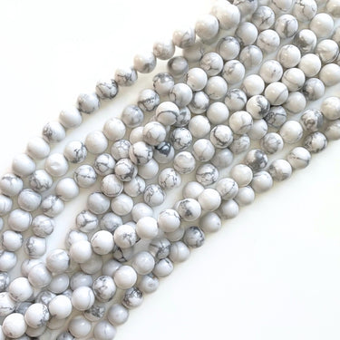 Howlite 8 mm - Hel streng