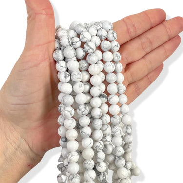 Howlite 8 mm - Hel streng