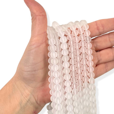 Mat bjergkrystal 8 mm - Hel streng