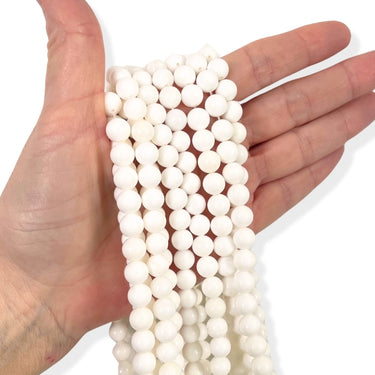 Muslingeskal perler 8 mm - Hel streng