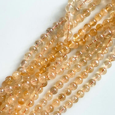8 mm Citrin perler - Hel streng