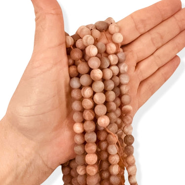 8 mm MAT Sunstone - Hel streng