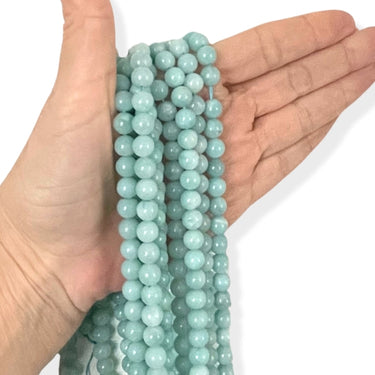 8 mm Amazonit perler - Hel streng