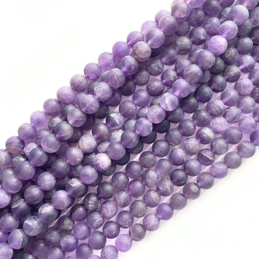 8 mm MAT Ametyst - Hel streng