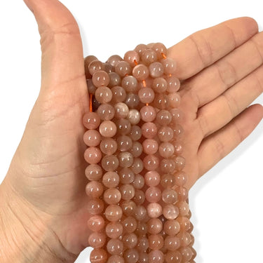 8 mm Sunstone / Solsten - Hel streng