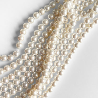 8 mm Hvide Shell perler - Hel streng