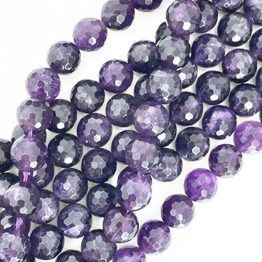 10 mm Ametyst facet - Hel streng
