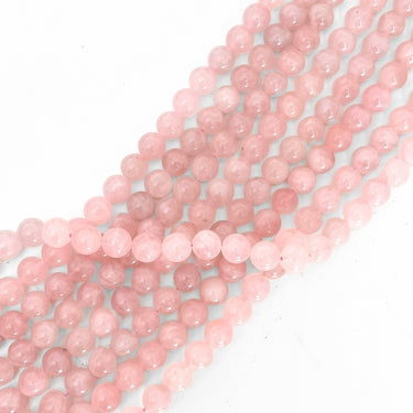 10 mm Rosakvarts - Hel streng