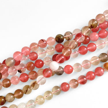 10 mm Watermelon perler - Hel streng