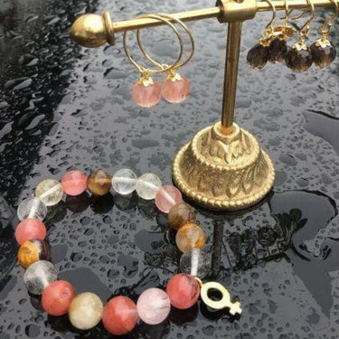 10 mm MAT Watermelon perler - Hel streng