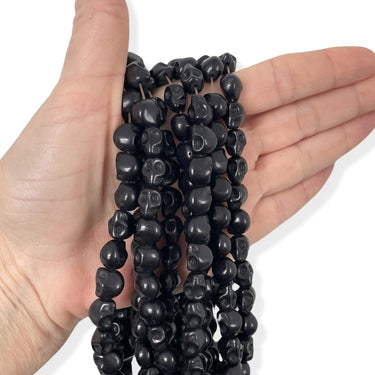 Dødningehoved perler, ca. 10 mm - Hel streng