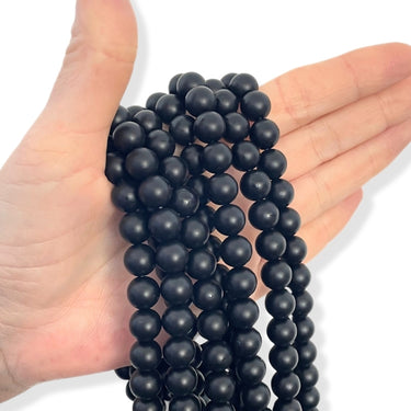 10 mm MAT Sort onyx  - Hel streng