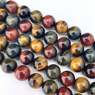 10 stk. 8 mm Mix Tigerøje perler