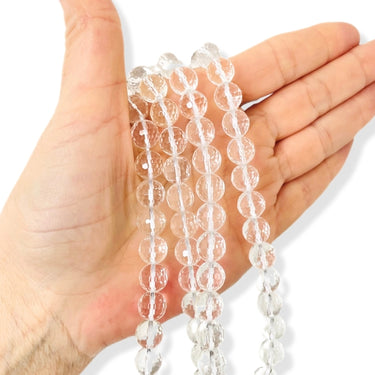 Bjergkrystal, facet 10 mm - Hel streng