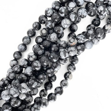 Snowflake obsidian 10 mm - Hel streng