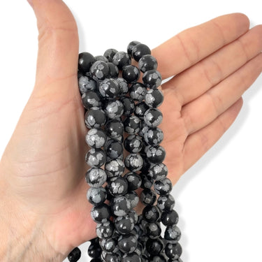 Snowflake obsidian 10 mm - Hel streng