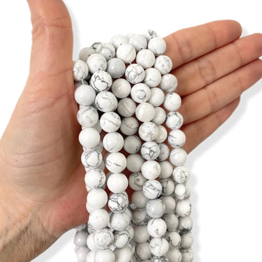 Howlite 10 mm - Hel streng