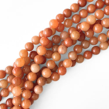 10 mm Rød aventurin - Hel streng