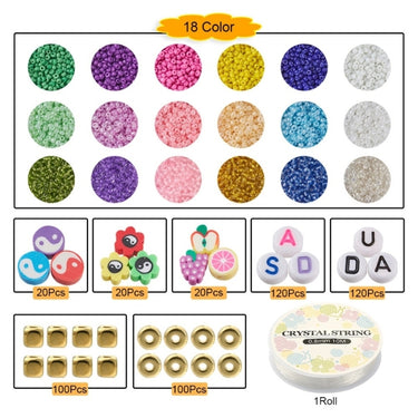 seed bead kit med mange farver
