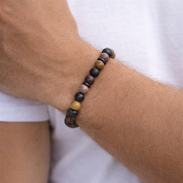 Elastik armbånd med blandet perler