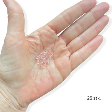små facetslebne perler rosa