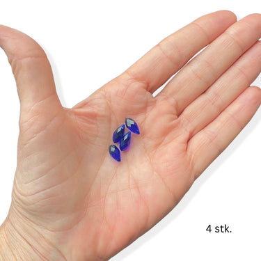 4 stk. Mørkeblå glasdråber