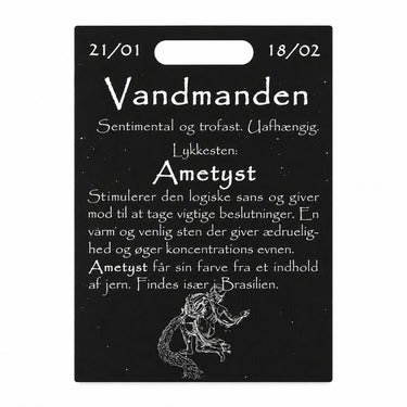 Naturlig ametyst sten på kort til Vandmanden
