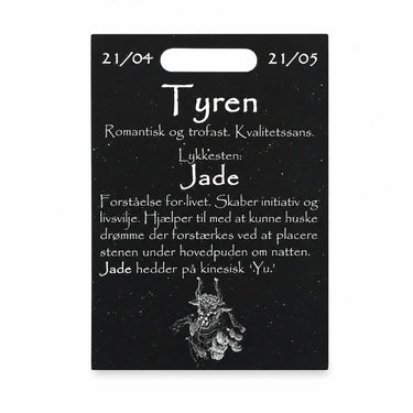 Naturlig jade sten på kort til Tyren