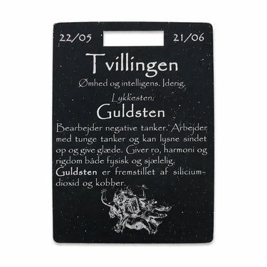 Brun guldsten på kort til Tvillingen