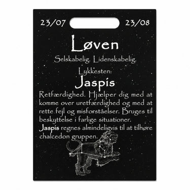 Naturlig jaspis sten på kort til Løven
