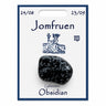 Jomfruen lykkesten med obsidian på kort
