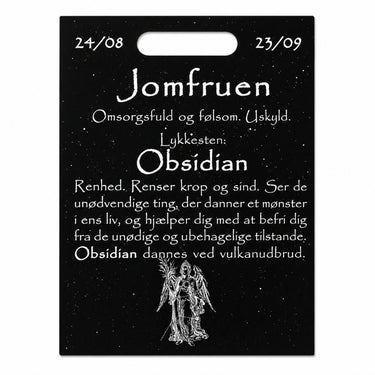 Naturlig obsidian sten på kort til Jomfruen