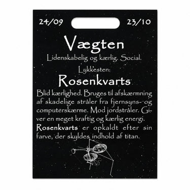 Naturlig rosenkvarts sten på kort til Vægten