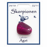 Skorpionen lykkesten med agat på kort
