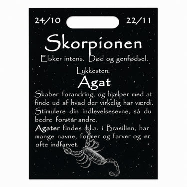 Naturlig agat sten på kort til Skorpionen