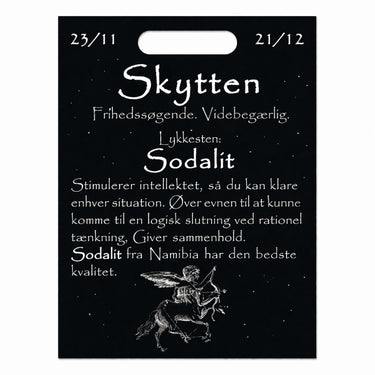 Naturlig sodalit sten på kort til Skytten