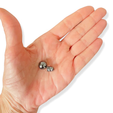 Guru perle /  12 mm 3 huls perle, Hæmatit
