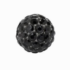 Rhinsten perle sort, 10 mm