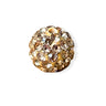 gylden kugleperle med krystaller, rhinstenperle 10 mm gylden, perle med gyldne sten