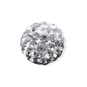 10 mm perle med klare rhinsten