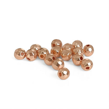 15 stk. 4 mm Rosaguldfarvet Hæmatit, facet perler