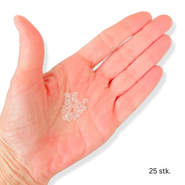 25 stk. Klare  glasperler med facet, 4 x 3 mm