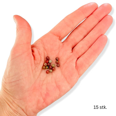 små jaspisperler med 1 mm hul