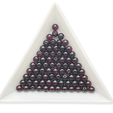 4 mm Rød Agat perler - 15 stk.