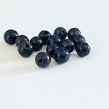 runde blue goldstone stenperler