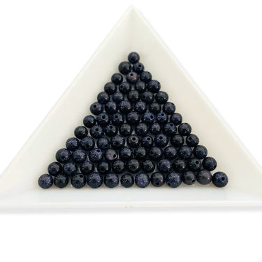 15 stk. 4 mm Blue Goldstone perler